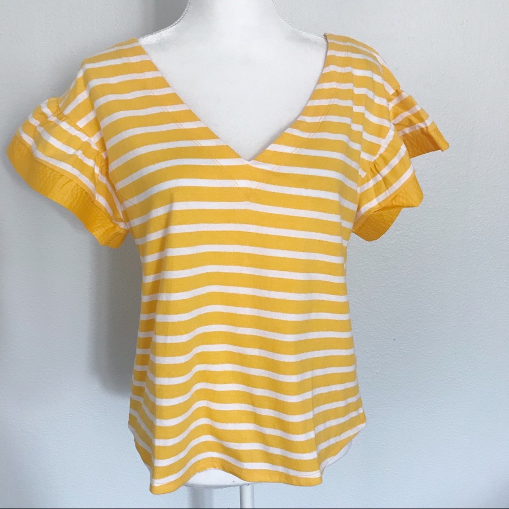 NWT A New Day striped flutter sleeve v neck top